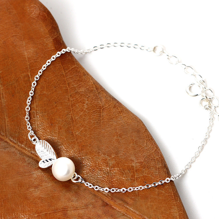 Simple forest leaf bracelet